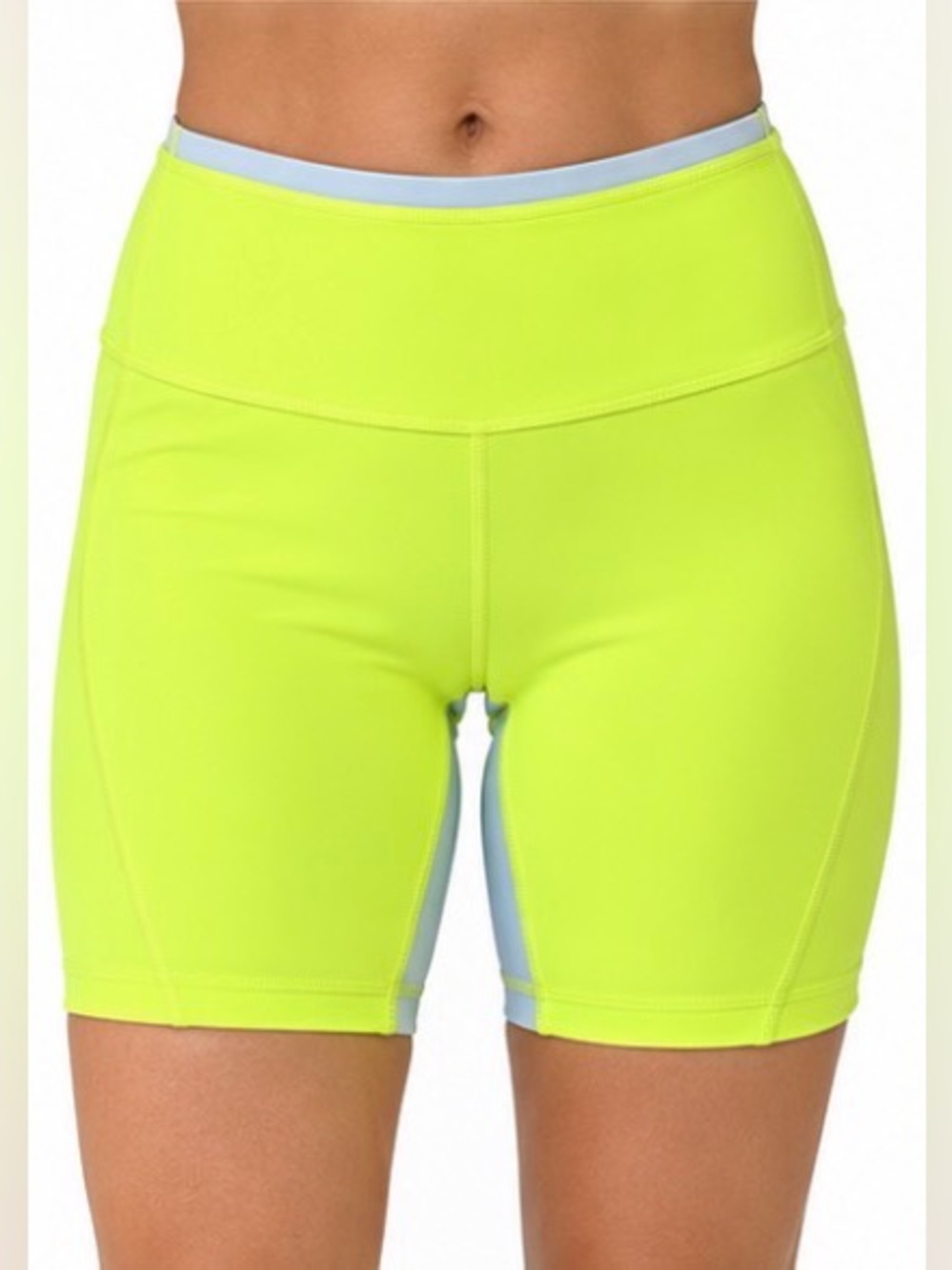 WILO Neon Yellow High Rise Biker Shorts Size M